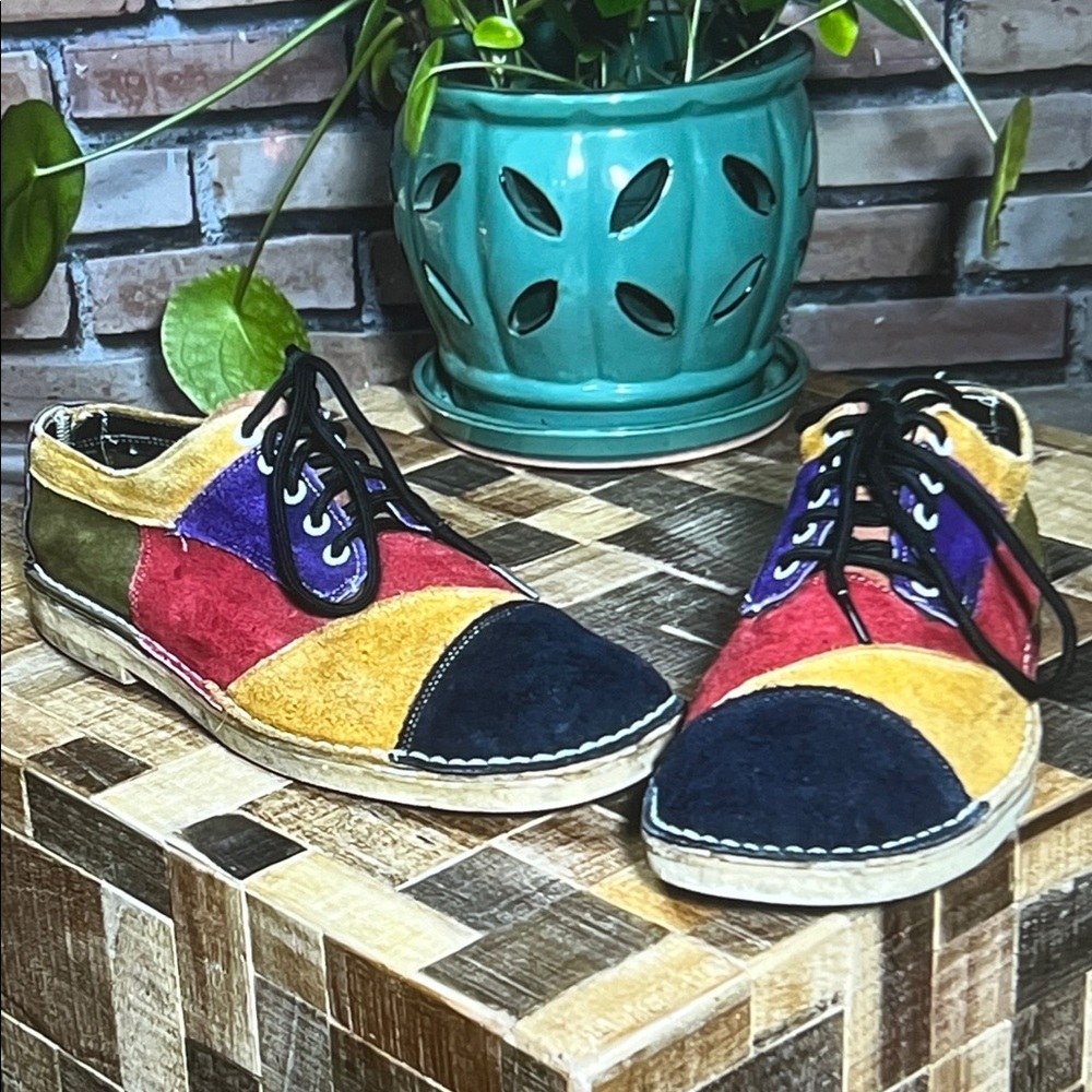 Unbranded Patchwork Suede Lace-Up Multicolor Sz 8… - image 6